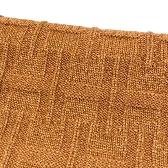 HERMES - Brown Cashmere Scarf 368-071525 - Picture 3 of 4